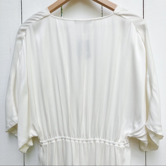 NWT Maje Raisio Crepe Lace-Hem Dress Ecru Size 2 - Picture 14 of 16